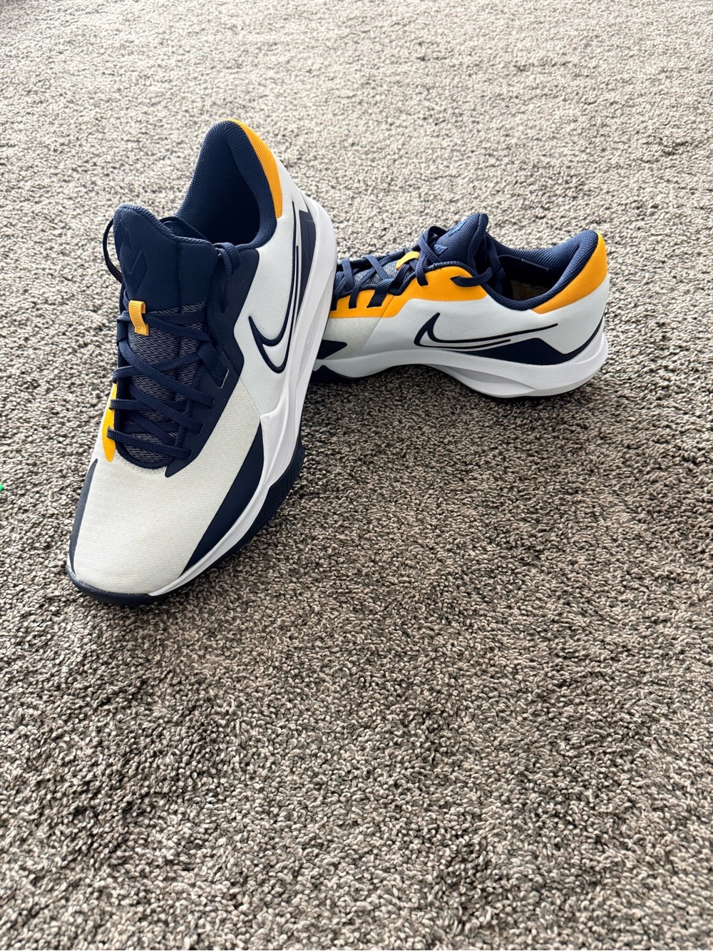 NEW - Size 13M - Nike Precision 6 White & Navy Michigan Wolverines - DD9535-101